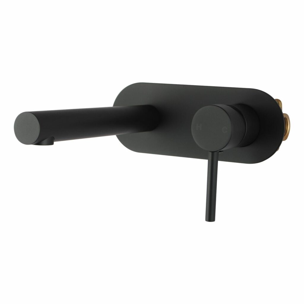 LUCID PIN Matt Black Wall Mixer With Spout | OX0143-2-EX.BM