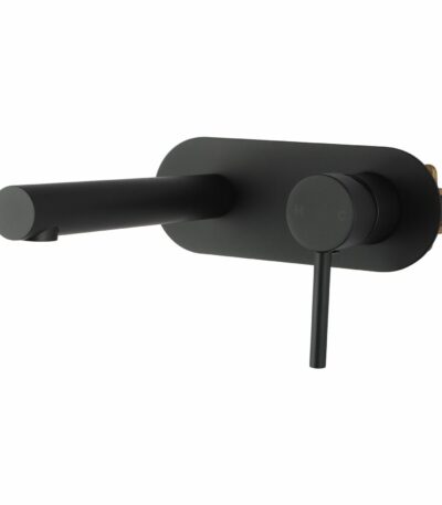 LUCID PIN Matt Black Wall Mixer With Spout | OX0143-2-EX.BM