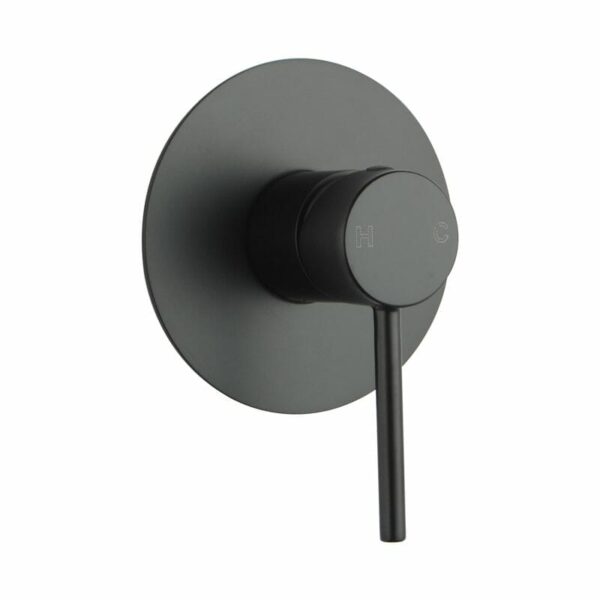 LUCID PIN Round Black Shower/Bath Wall Mixer(80mm Cover Plate)(color up) | OX0126-2-80.ST