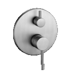 LUCID PIN Round Brushed Nickel Wall Mixer with Diverter | BU0125-2.ST