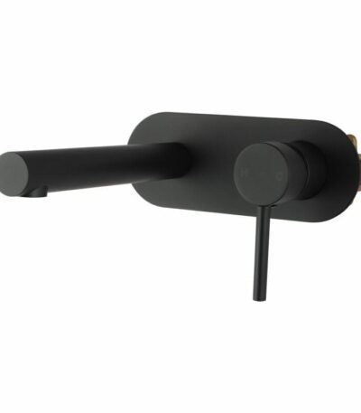 LUCID PIN Round Matte Black Bathtub/Basin Wall Mixer With Spout(color up)