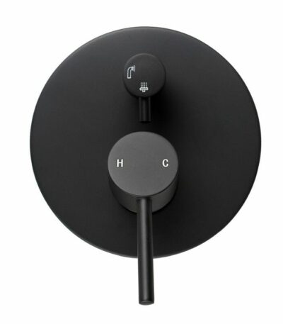 LUCID PIN Round Matte Black Shower/Bath Mixer Diverter(color up) | OX0125-2.ST