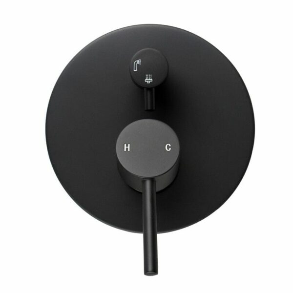 LUCID PIN Round Matte Black Shower/Bath Mixer Diverter(color up) | OX0125-2.ST