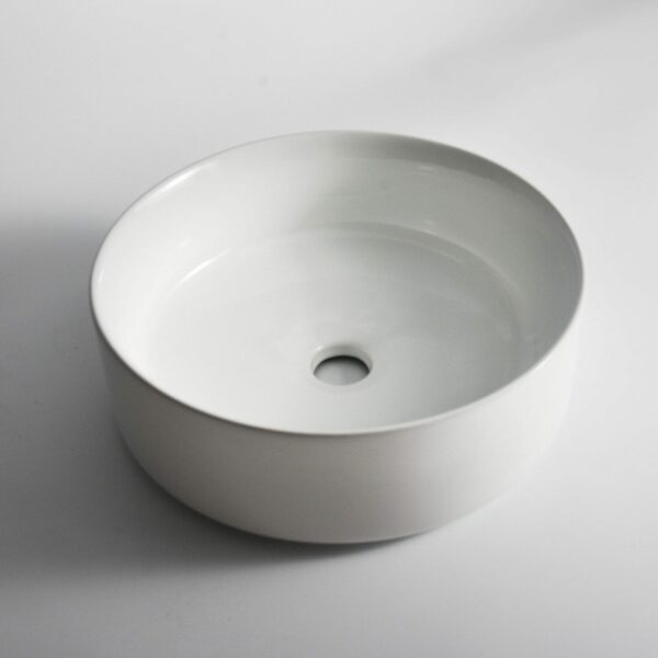 Luna - 360mm Gloss White Round Above Counter Basin | 360x360x120mm | CLA-524B