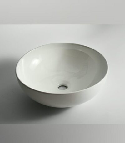 Luna - 400mm Gloss White Round Above Counter Basin | 400x400x130mm | CLA-435