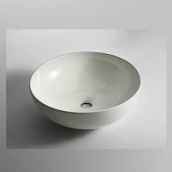 Luna - 400mm Gloss White Round Above Counter Basin | 400x400x130mm | CLA-435