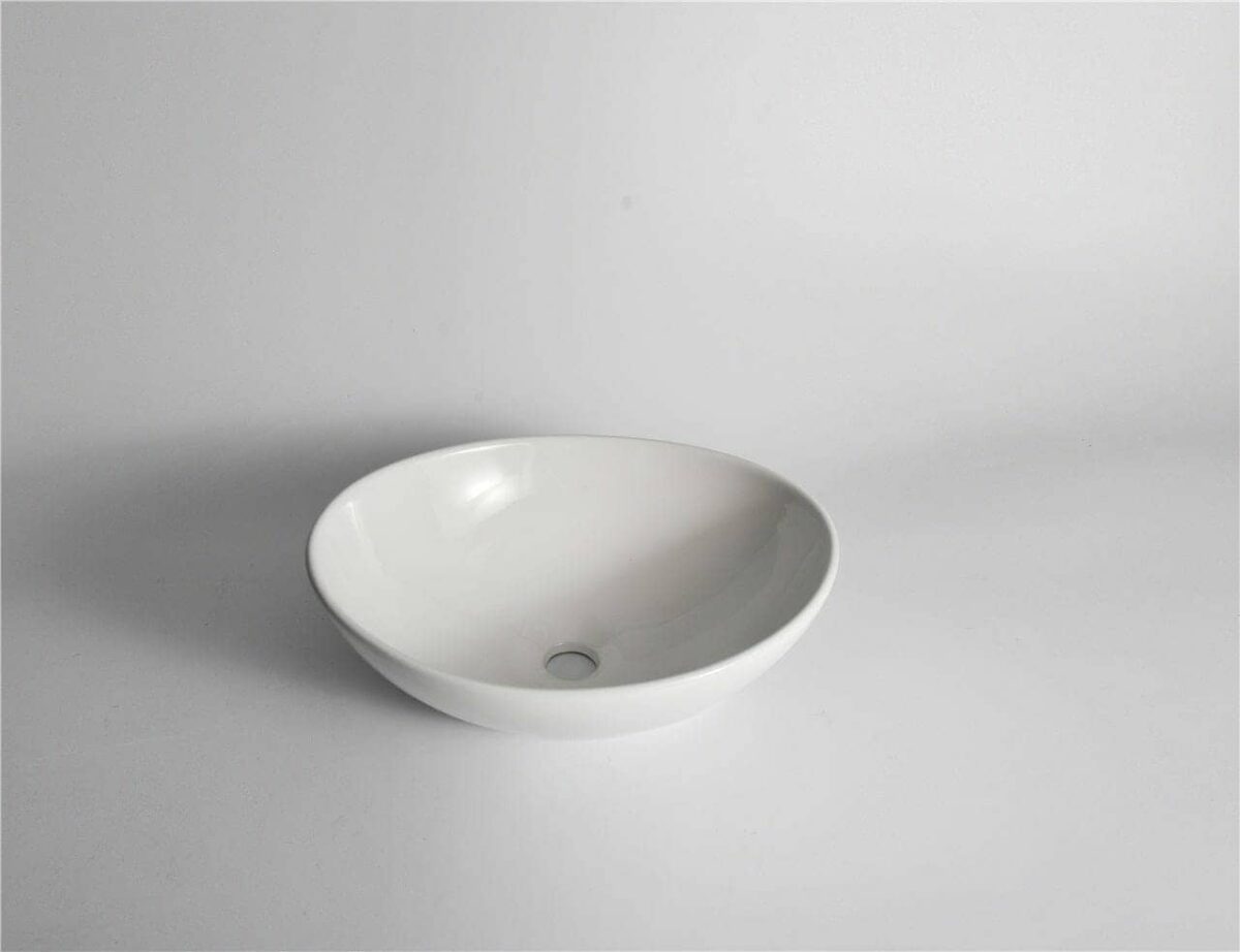 Luna - 410mm Gloss White Oval Above Counter Basin | 410x330x145mm | CLA-082