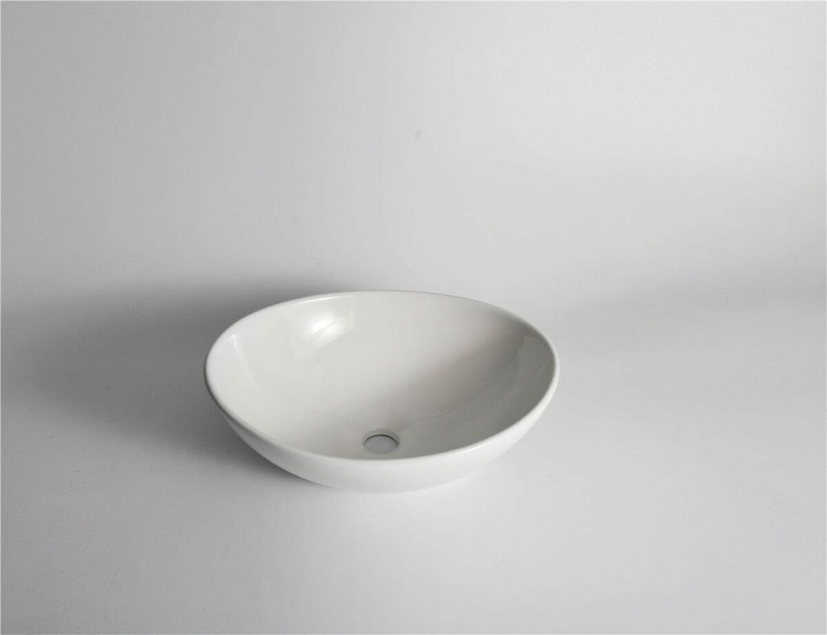 Luna - 410mm Gloss White Oval Above Counter Basin | 410x330x145mm | CLA-082