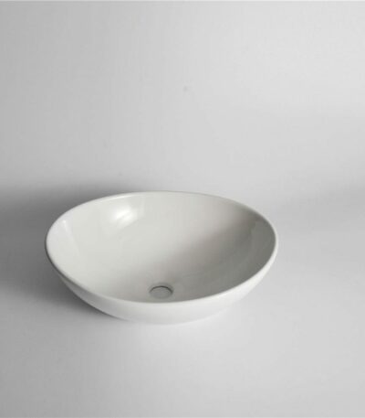 Luna - 410mm Gloss White Oval Above Counter Basin | 410x330x145mm | CLA-082