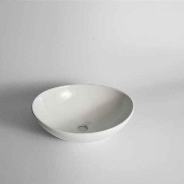 Luna - 410mm Gloss White Oval Above Counter Basin | 410x330x145mm | CLA-082