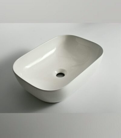 Luna - 460mm Gloss White Rectangular Above Counter Basin | 460x320x130mm | CLA-426