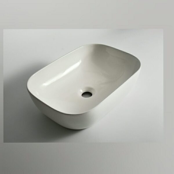 Luna - 460mm Gloss White Rectangular Above Counter Basin | 460x320x130mm | CLA-426