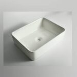 Luna - 480mm Gloss White Rectangular Above Counter Basin | 480x370x130mm | CLA-022