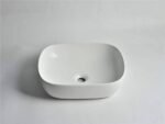 Luna - 480mm Gloss White Square Above Counter Basin - CLA-419 | 480x395x145mm