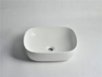 Luna - 480mm Gloss White Square Above Counter Basin - CLA-419 | 480x395x145mm