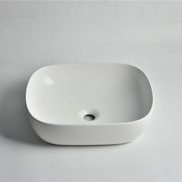Luna - 480mm Gloss White Square Above Counter Basin - CLA-419 | 480x395x145mm