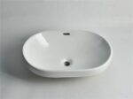 Luna - 605mm Gloss White Oval Semi-Insert Basin - CLA-B6048