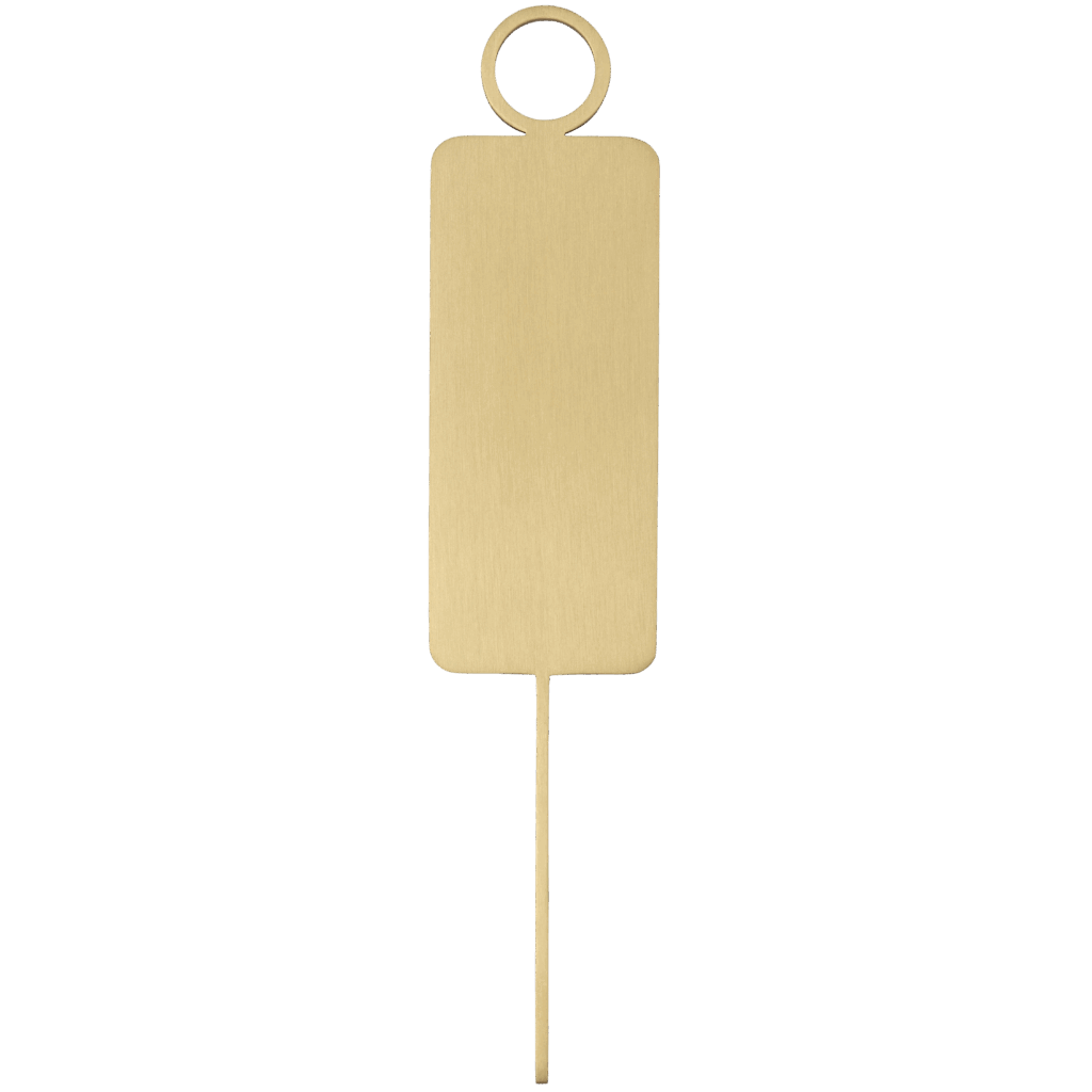 Male Restroom Sign - 140mm - Brushed Brass