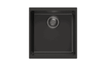 Matt Black Carysil Enigma N100M Granite Single Bowl Stone Kitchen Sink - 430x460x200mm | TWM-EN100M