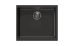 Matt Black Carysil Enigma N100S Granite Single Bowl Stone Kitchen Sink - 530x460x200mm | TWM-EN100S
