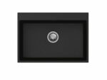 Matt Black Carysil Waltz 680 Granite Single Bowl Stone Kitchen Sink - 680x500x220mm | TWMW680