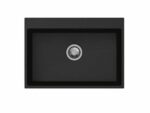 Matt Black Carysil Waltz 680 Granite Single Bowl Stone Kitchen Sink - 680x500x220mm | TWMW680