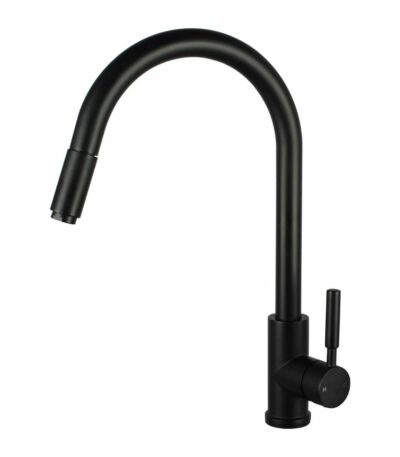 Matt Black Pull Out Kitchen Mixer | OX1016.KM