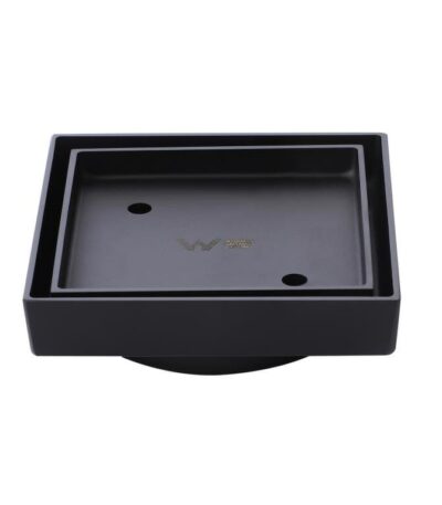Matt Black Smart Tile Insert Floor Waste Shower Grate Drain (88mm outlet)