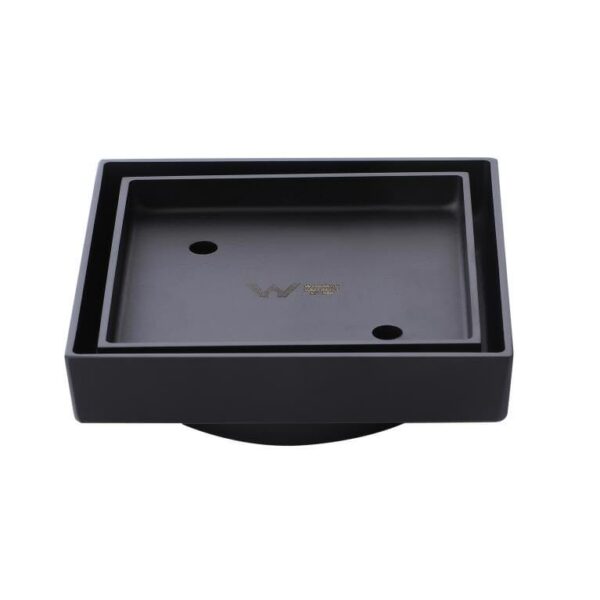 Matt Black Smart Tile Insert Floor Waste Shower Grate Drain (88mm outlet)