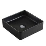 Matte Black Square Ceramic Basin | 360 x 360 x 110mm | PA3636MB