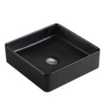 Matte Black Square Ceramic Basin | 360 x 360 x 110mm | PA3636MB