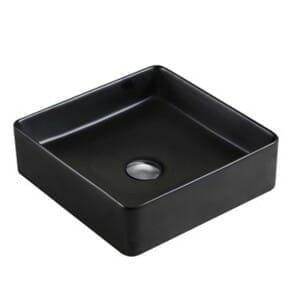 Matte Black Square Ceramic Basin | 360 x 360 x 110mm | PA3636MB
