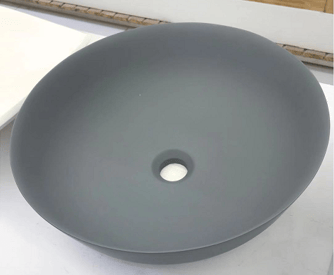 Matte Grey Round Artificial Stone Basin | 405x405x145mm | SE1250