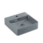 Matte Grey Square Ceramic Basin | 420 x 420 x 120mm | PW4242MG