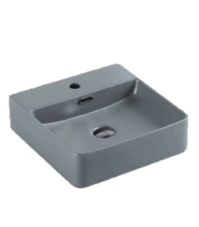 Matte Grey Square Ceramic Basin | 420 x 420 x 120mm | PW4242MG