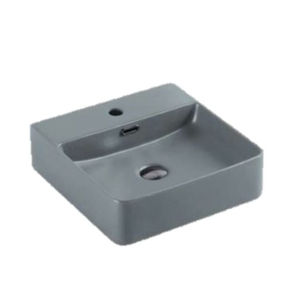 Matte Grey Square Ceramic Basin | 420 x 420 x 120mm | PW4242MG
