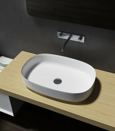 Matte White Artificial Stone Basin | 600 x 400 x 130mm | SE1244