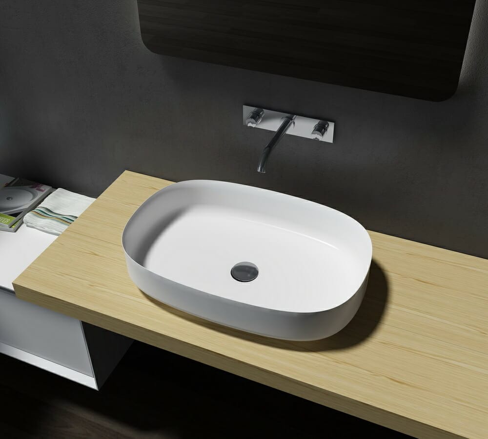 Matte White Artificial Stone Basin | 600 x 400 x 130mm | SE1244