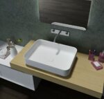 Matte White Rectangle Artificial Stone Basin | 555x400x130mm | SE1245
