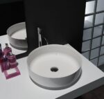 Matte White Round Artificial Stone Basin | 450x450x130mm | SE1242