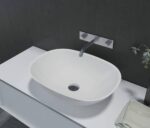 Matte White Round/Rectangle Artificial Stone Basin | 555x400x150mm | SE1232