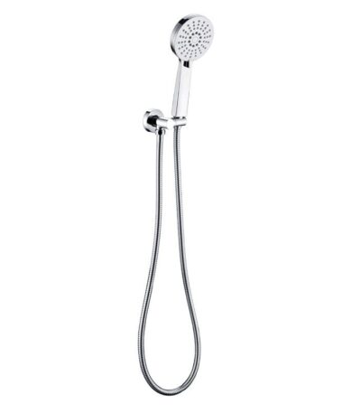 Maya Round Brass Hand Shower On Wall Bracket - Chrome | PSH029-1
