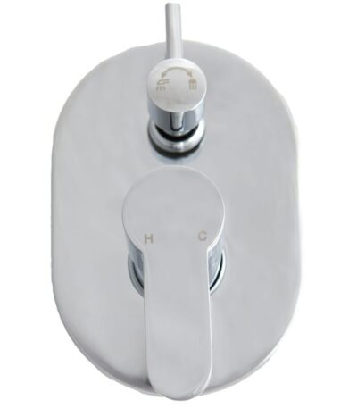 Maya Round Spoon Shaped Handle Wall Mixer With Diverter - Chrome | PCR3002