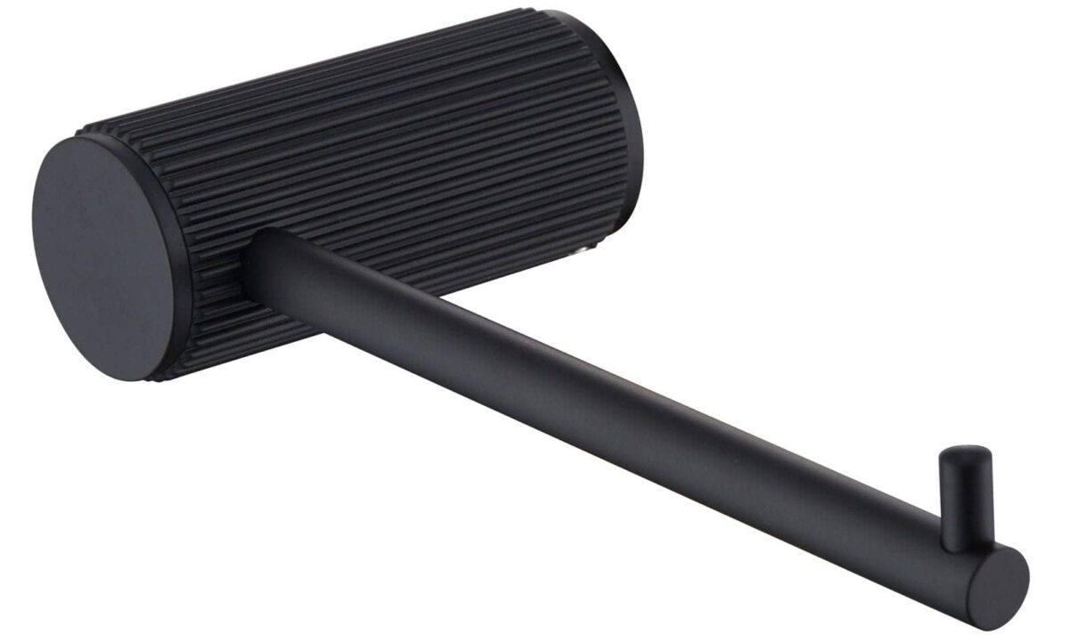 Mica Fluted Toilet Paper Holder - Black | Bella Vista - 1111-P-NR-BLK