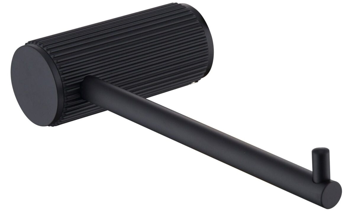 Mica Fluted Toilet Paper Holder - Black | Bella Vista - 1111-P-NR-BLK