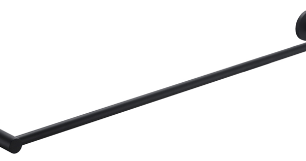 Mica Single Towel Rail - 600mm - Black | Bella Vista - 1124-600-P-BLK
