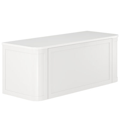 Mila Curved Satin White 1200 Wall Hung Cabinet