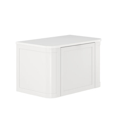 Mila Curved Satin White 750 Wall Hung Cabinet