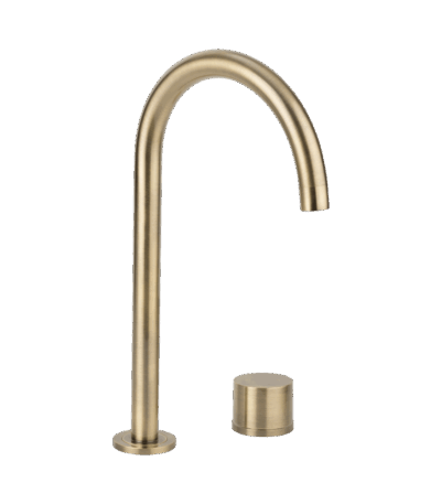 Milani Swivel Hob Mixer Set - Brushed Brass