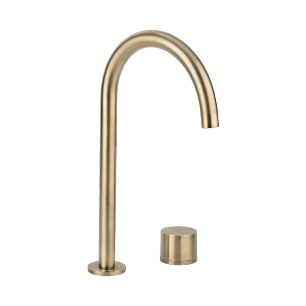Milani Swivel Hob Mixer Set - Brushed Brass